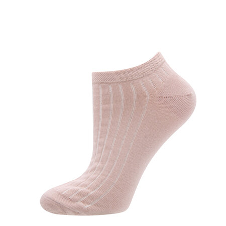 Ewers sneakersokken dames rib - roze