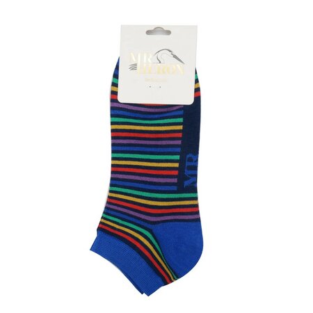 Bamboe sneakersokken heren stripes - navy