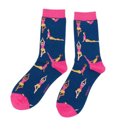 Bamboe sokken dames yoga - navy