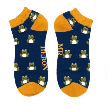 Bamboe sneakersokken heren kikkers - navy