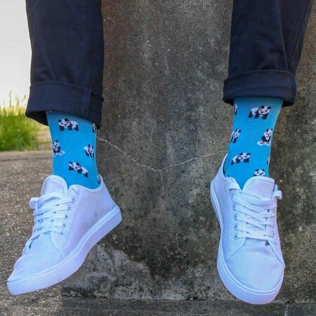 Swole Panda - bamboe sokken panda - blauw