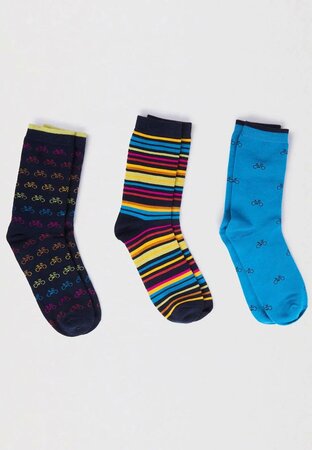 Bamboe heren sokken fietsprints Brandon - 3 pack