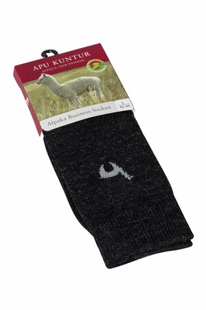 Apu Kuntur wollen alpaca sokken effen antraciet