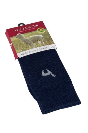Apu Kuntur wollen alpaca sokken effen blauw