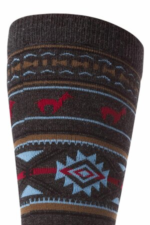Apu Kuntur - alpaca sokken jacquard - grijs blauw