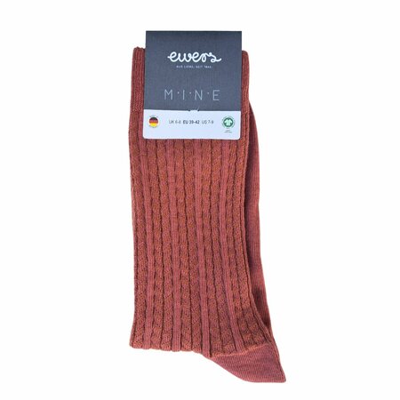 Ewers katoenen sokken dames ribbed - dusty rose