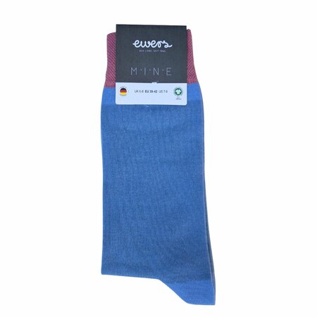 Ewers katoenen sokken dames brede strepen - midden blauw