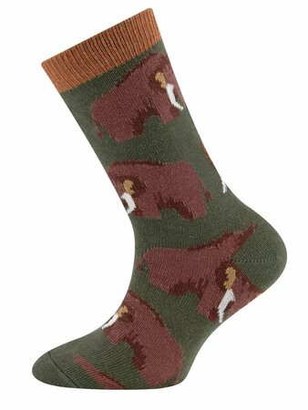 Ewers kindersokken mammoet olive - 2-pack maat 23/26