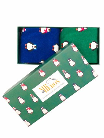 Bamboe sokken heren cadeaudoos - little pinguïns