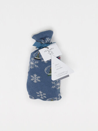 Kerstsokken dames 2 paar in cadeauzakje - sneeuw confetti