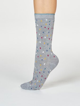 Kerstsokken dames 2 paar in cadeauzakje - sneeuw confetti