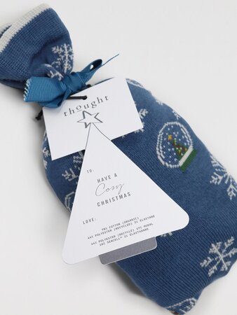 Kerstsokken dames 2 paar in cadeauzakje - sneeuw confetti