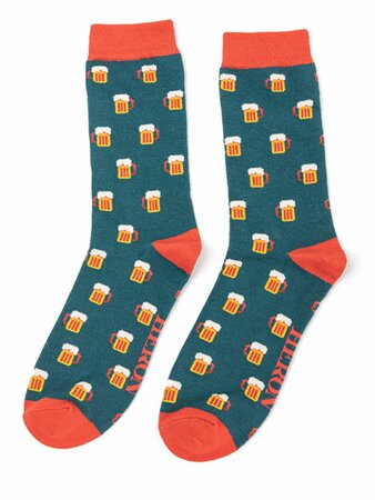 Bamboe sokken heren bier - teal
