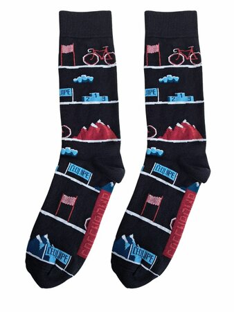 Greenbomb sokken bike race win- zwart