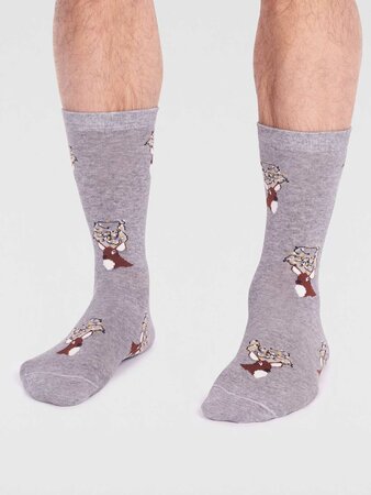Kerstsokken heren biologisch katoen herten - grey marle
