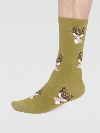 Kerstsokken heren biologisch katoen hert - lichen green