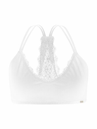 Living Crafts bustier bh katoen Eva - wit