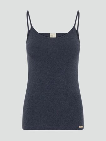 Comazo topje spaghettibandjes katoen - marine blauw