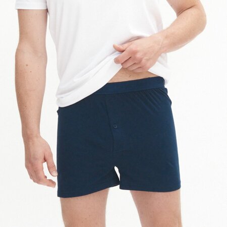 Wijde boxershorts bio katoen Ethan 2-pack - navy