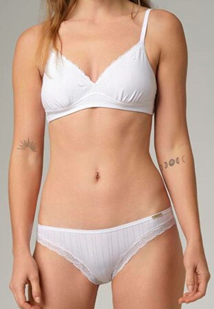 Comazo slip met kant biologisch katoen - wit