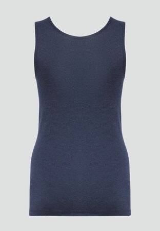 Comazo wollen dames hemd met zijde - donkerblauw