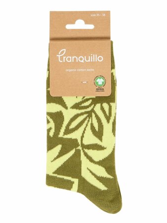 Tranquillo sokken katoen plantenprint - primrose 35-38