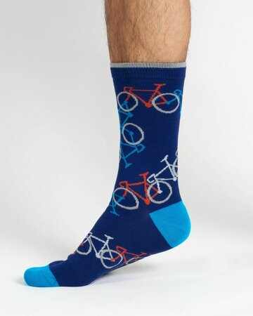 Bamboe sokken cadeaudoosje heren 1 paar - fiets