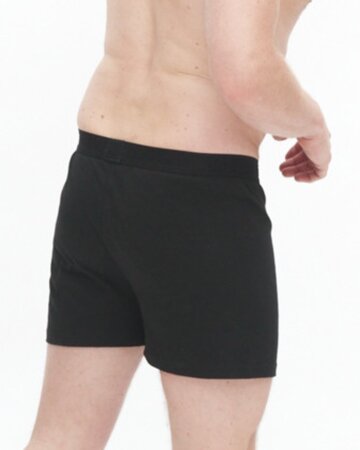 Wijde boxershorts bio katoen Ethan 2-pack - zwart