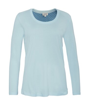Living Crafts pyjamashirt dames katoen Salisa - lichtblauw