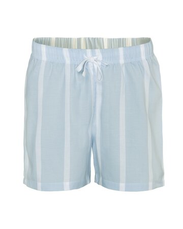 Pyjama short dames katoen Tricia - wit blauw