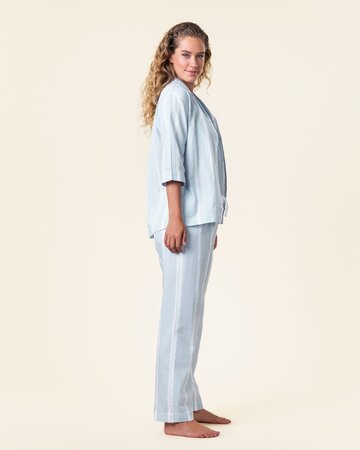 Living Crafts pyjama set dames katoen Tracee - wit blauw