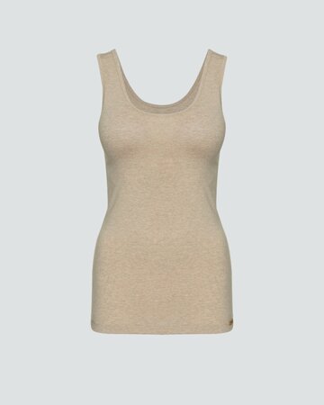 Comazo hemd brede bandjes katoen - beige melange