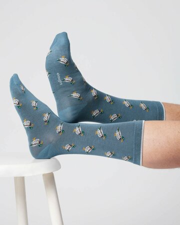 Heren sokken biologisch katoen eenden - blauw