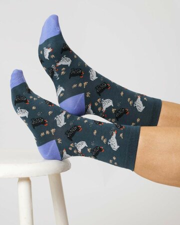 Dames sokken met kippen bio katoen - blauw