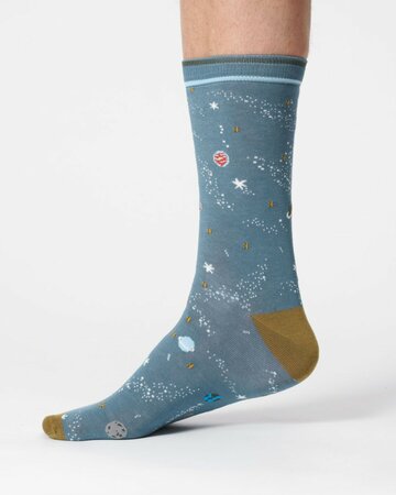 Heren sokken biologisch katoen galaxy - misty blue
