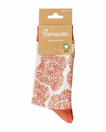Tranquillo sokken biologisch katoen bloom - coral