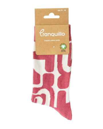 Tranquillo sokken bio katoen abstract - rose mt 35-38
