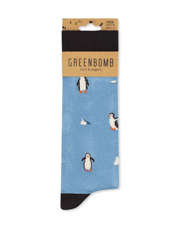 Greenbomb sokken pinguïns - blauw
