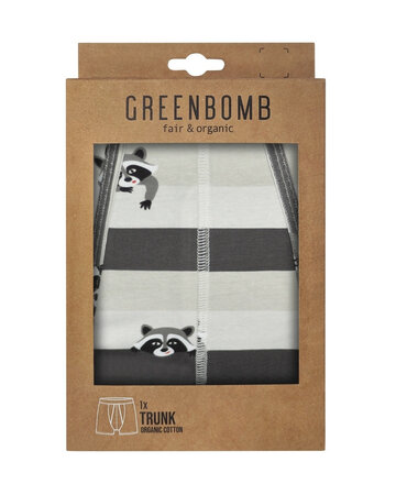 Greenbomb boxershort wasbeer - grijs-wit