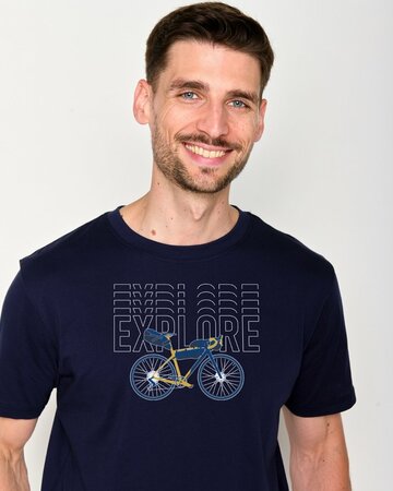 Greenbomb T-shirt heren bike gravel - navy