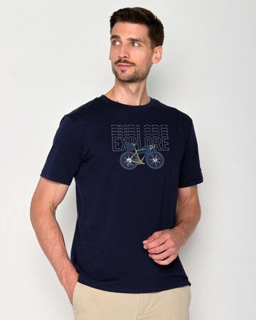 Greenbomb T-shirt heren bike gravel - navy