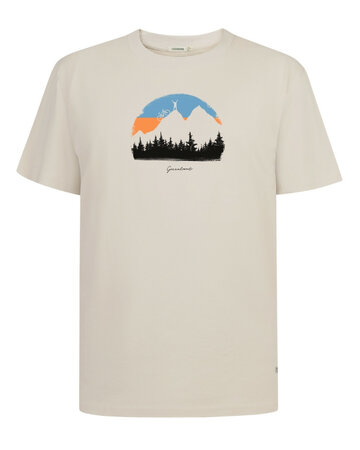 Greenbomb T-shirt heren nature forest - crème wit