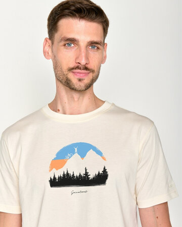 Greenbomb T-shirt heren nature forest - crème wit