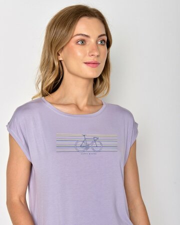 Greenbomb T-shirt dames fiets - lila