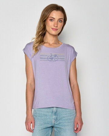 Greenbomb T-shirt dames fiets - lila