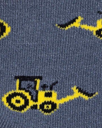 Bamboe kindersokken graafmachines - grijs