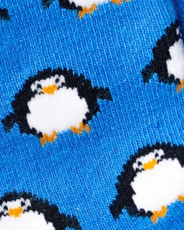 Bamboe kindersokken pinguins - blauw