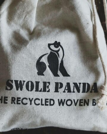 Swole Panda - elastische riem zig zag - beige navy