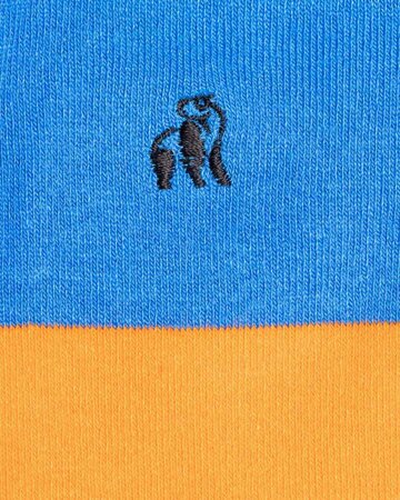 Brede gestreepte bamboe sokken heren - oranje blauw
