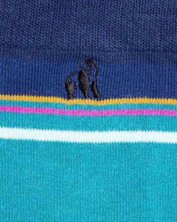 Gestreepte bamboe sokken heren - turquoise